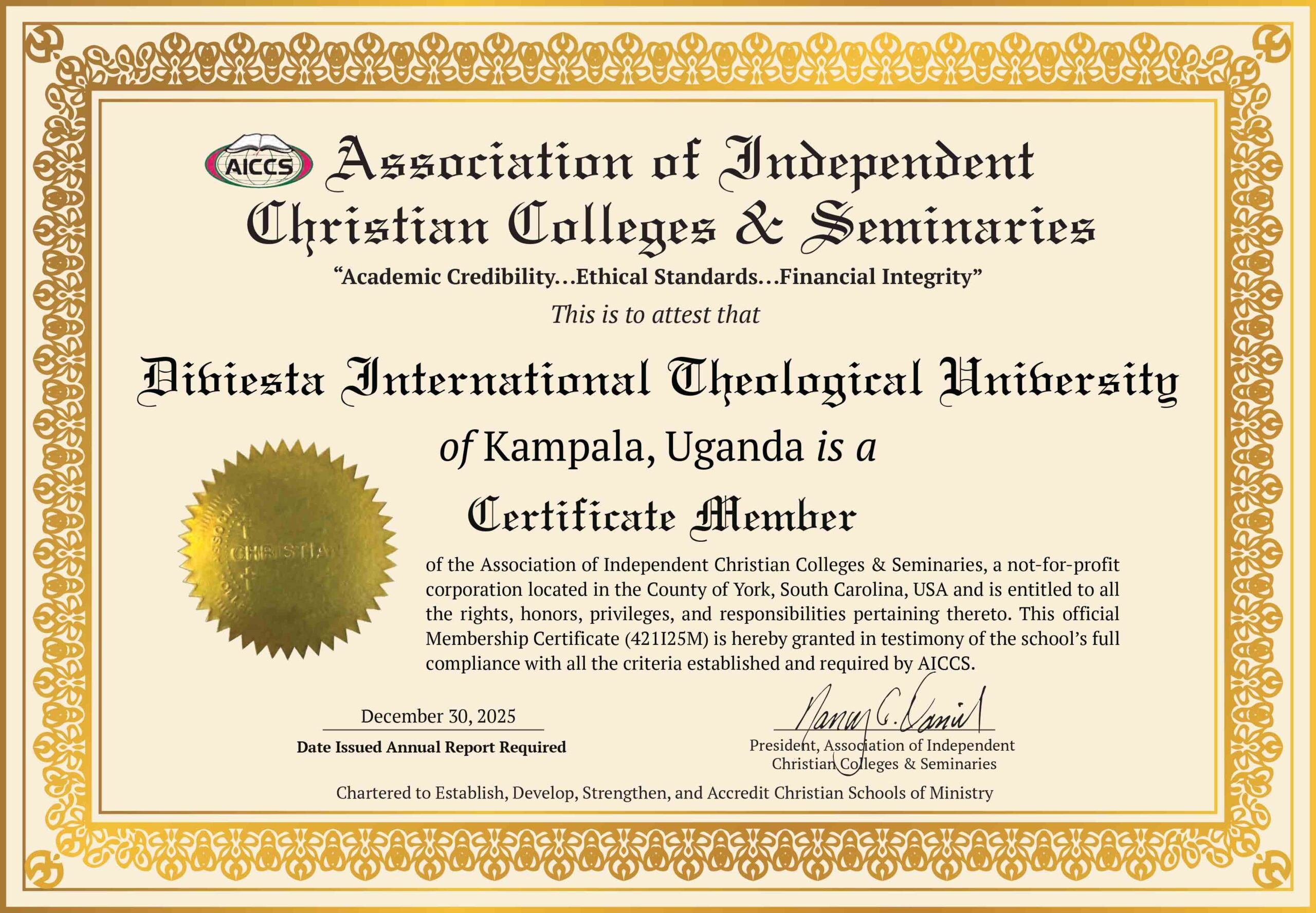 5. Diviesta International Theological University